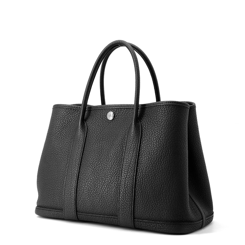 HERMES Garden Party Black Negonda Leather Size TPM