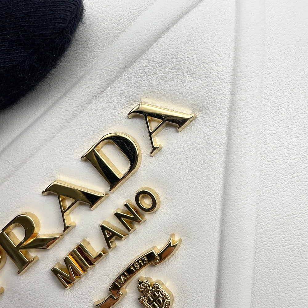 PRADA Top Tech Tote Bag White1BA378 Calf Leather