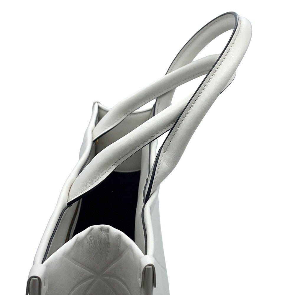 PRADA Top Tech Tote Bag White1BA378 Calf Leather
