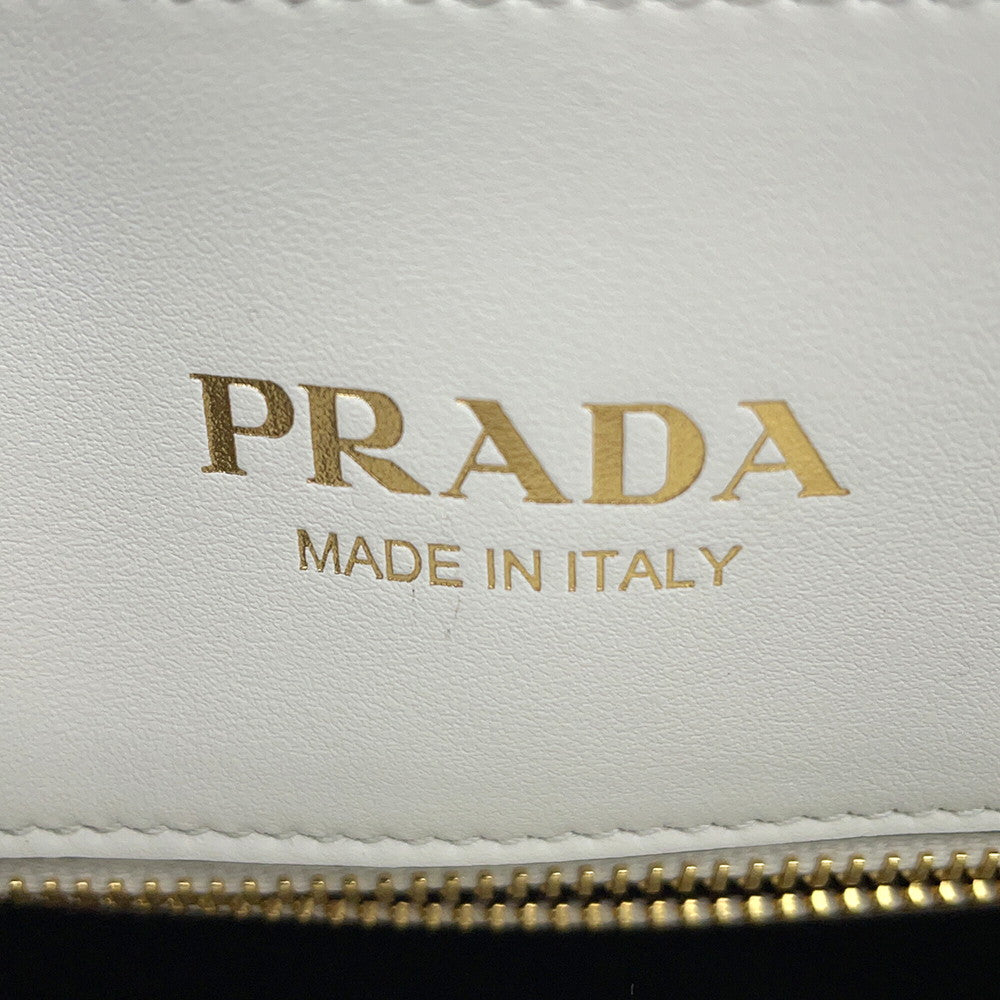 PRADA Top Tech Tote Bag White1BA378 Calf Leather