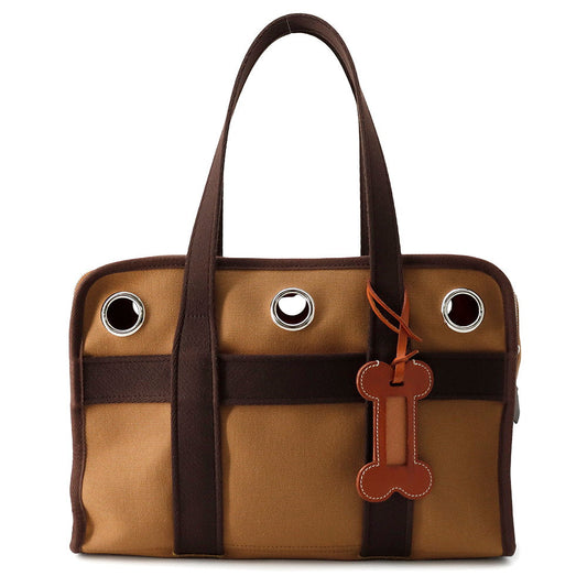 HERMES Dog Carrier Bag Feu Toile H
