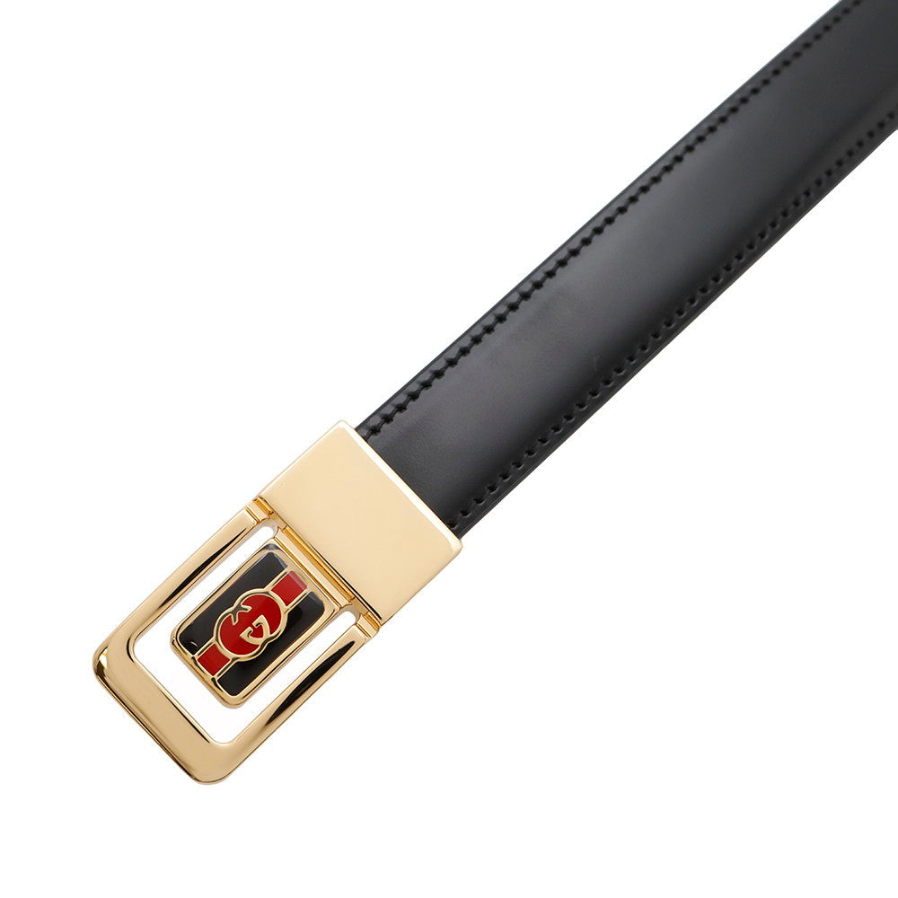 GUCCI Interlocking G slim belt Size 90 Black598106 Leather