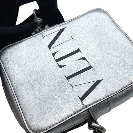 Valentino Garavani VLTN Shoulder Bag Silver Leather