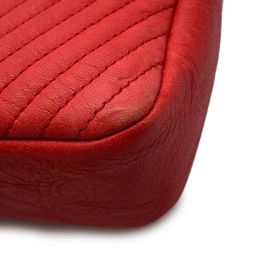 CHANEL Chevron ChainShoulder RedA92087 Leather