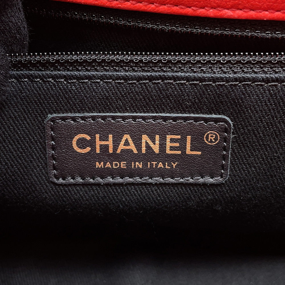 CHANEL Chevron ChainShoulder RedA92087 Leather