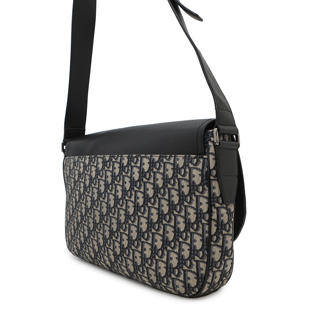 Dior Oblique Saddle Messenger Navy/Beige1ADME133YKS_H27E Jacquard Leather