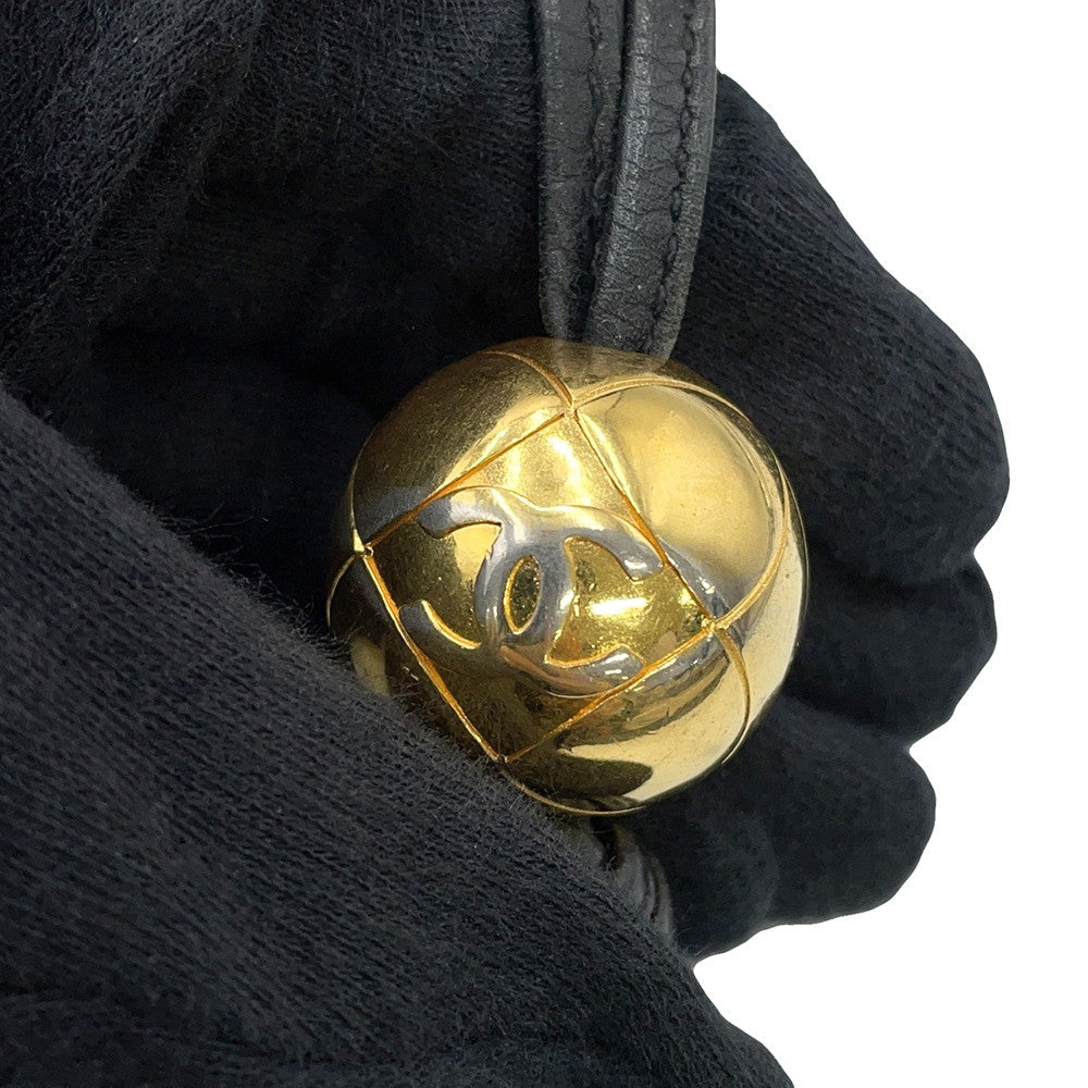 CHANEL CC Logo Cocoball Tote BlackA03578 Caviar Leather