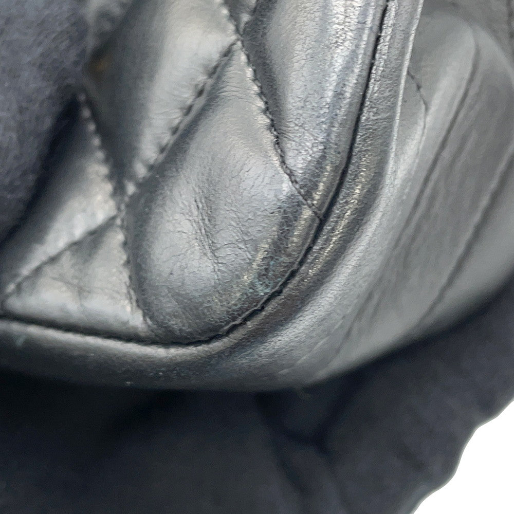 CHANEL Matelasse Half Moon ChainShoulder Black Lambskin