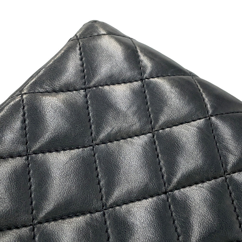 CHANEL Matelasse Half Moon ChainShoulder Black Lambskin