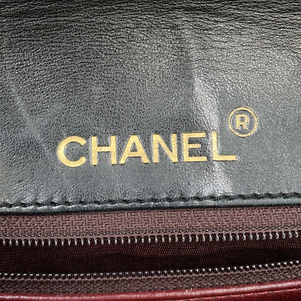 CHANEL Matelasse Half Moon ChainShoulder Black Lambskin