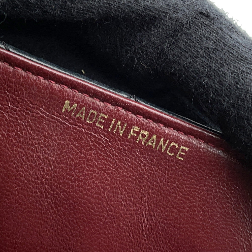 CHANEL Matelasse Half Moon ChainShoulder Black Lambskin