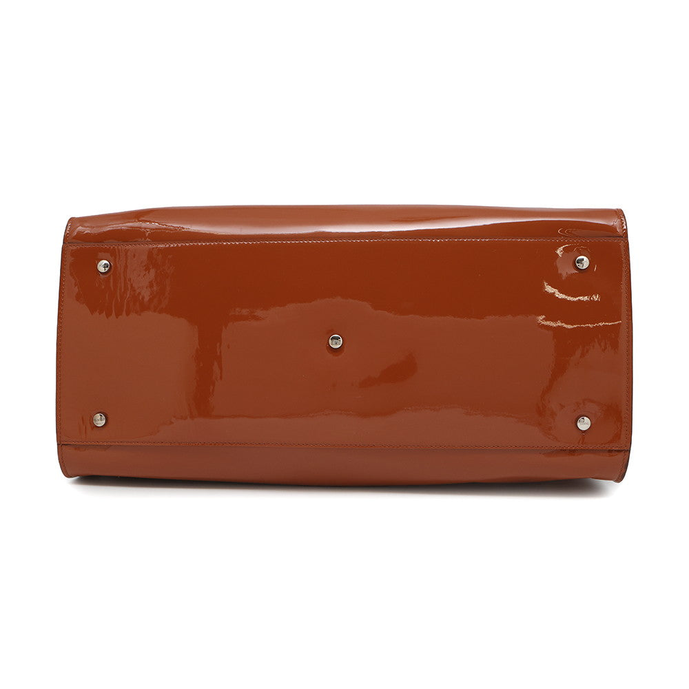 TOD’S Tote Bag Brown Patent Leather