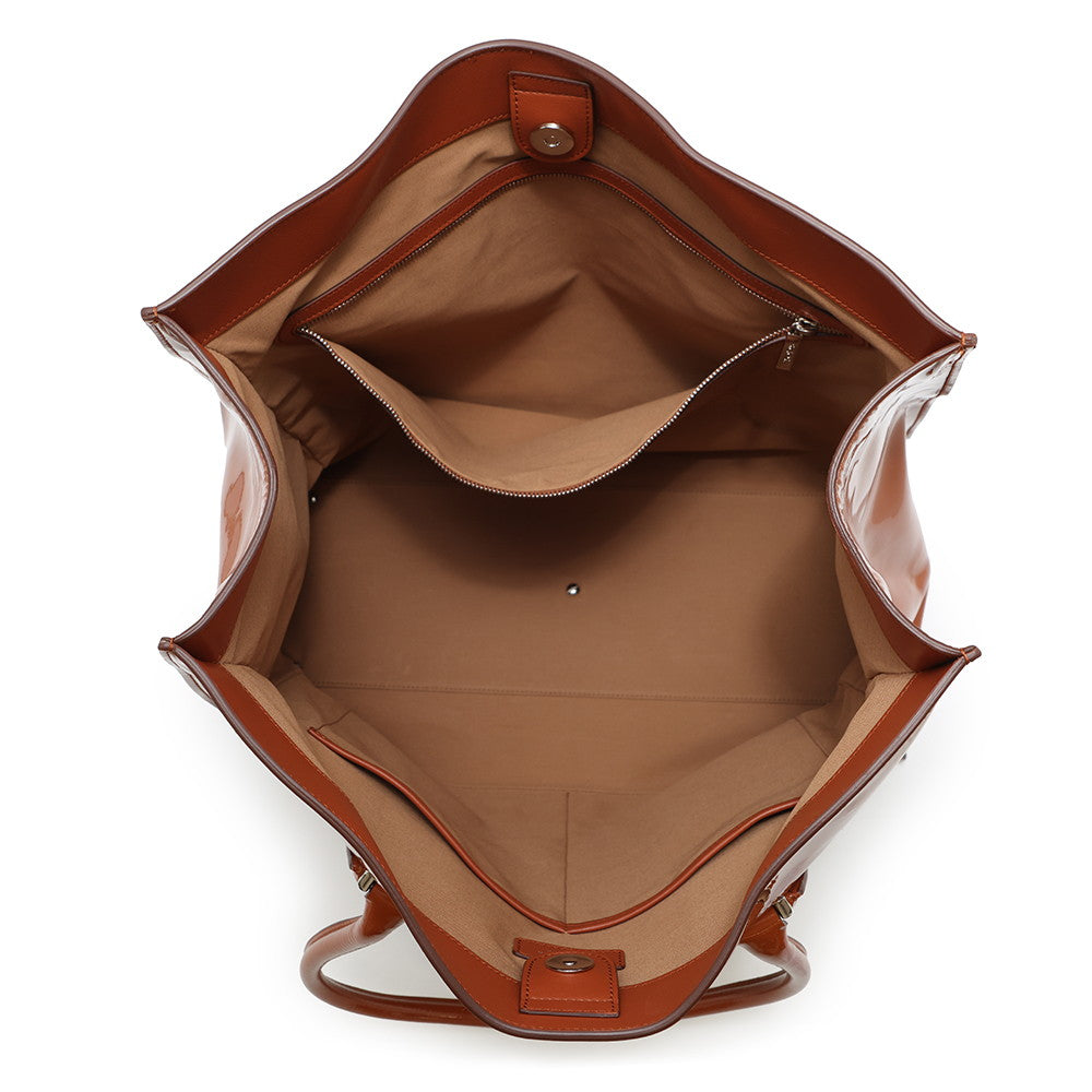 TOD’S Tote Bag Brown Patent Leather