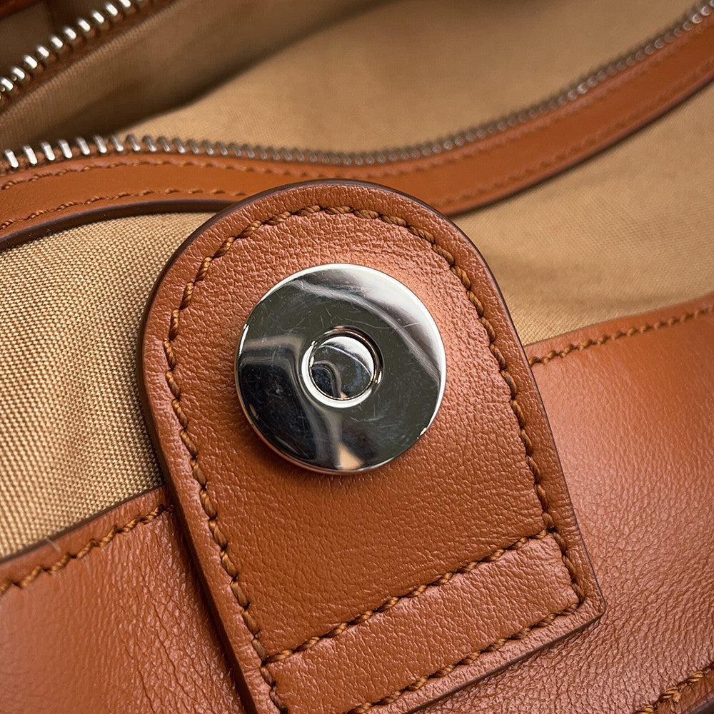 TOD’S Tote Bag Brown Patent Leather