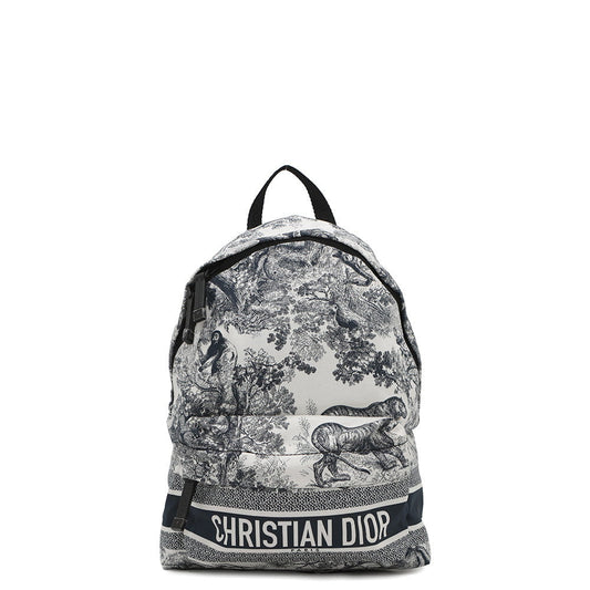 Dior DiorTravel Small Backpack White/Navy Nylon