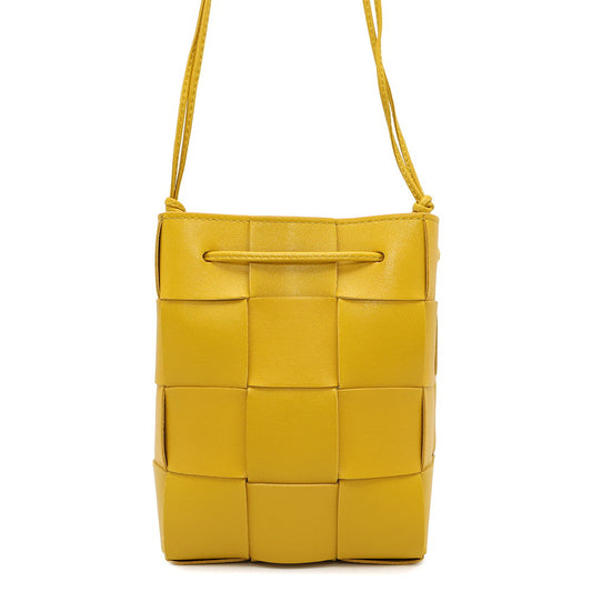 Bottega Veneta Maxi INTRECCIATO Cassette Crossbody Shoulder Yellow680218 Leather Size Small