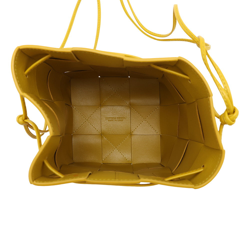 Bottega Veneta Maxi INTRECCIATO Cassette Crossbody Shoulder Yellow680218 Leather Size Small