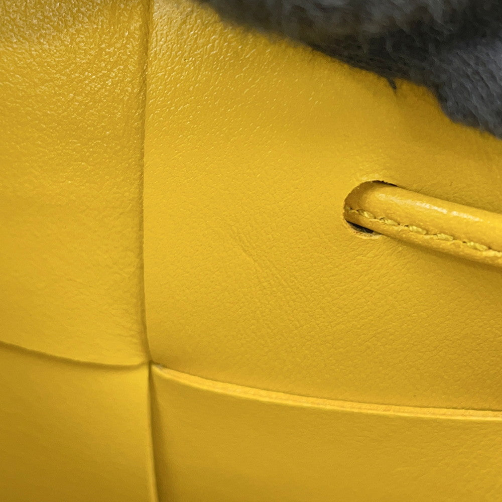 Bottega Veneta Maxi INTRECCIATO Cassette Crossbody Shoulder Yellow680218 Leather Size Small