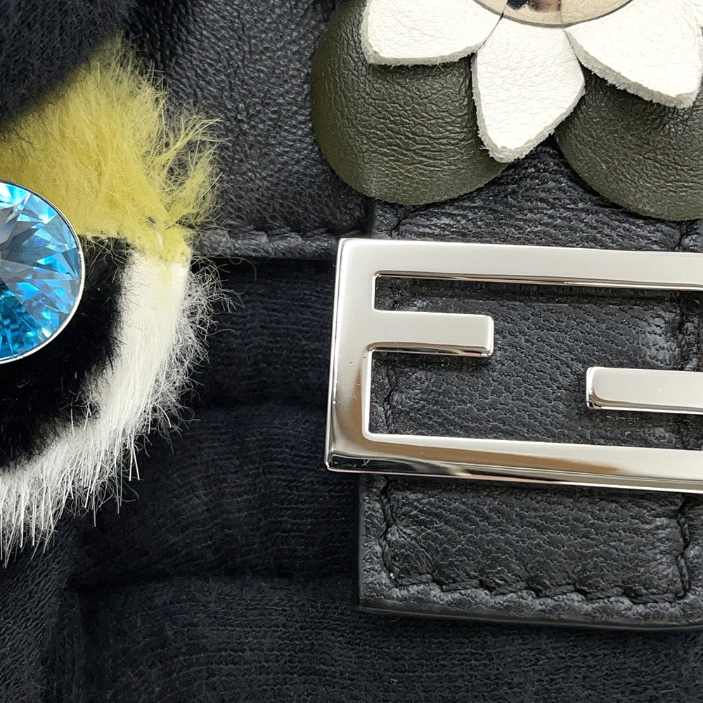 FENDI Monster Micro Bucket Shoulder Black8M0354 Leather