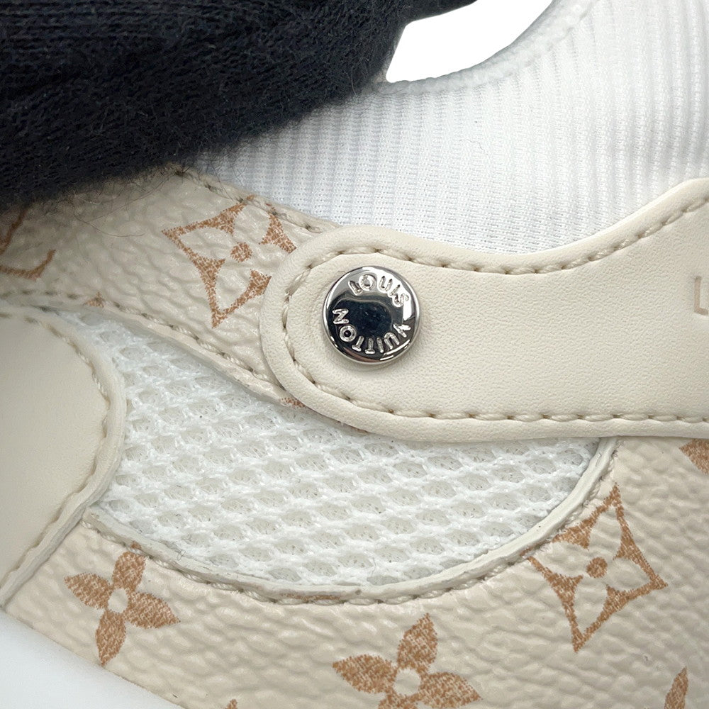 LOUIS VUITTON LV Olympia Sneakers DuneBeige1AHOL3 Patent Leather Monogram Size 37