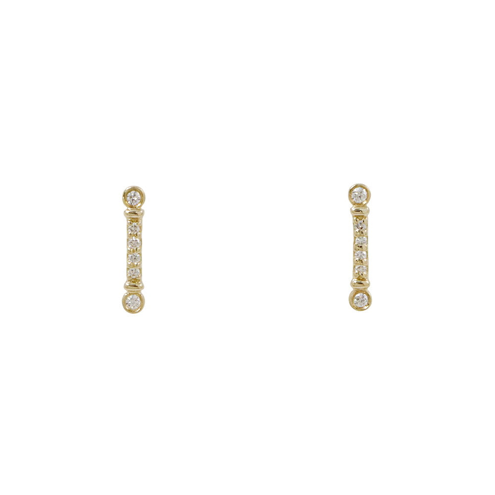 TIFFANY&Co. Fleur de Lis Stem Earrings Diamond 18K Yellow Gold