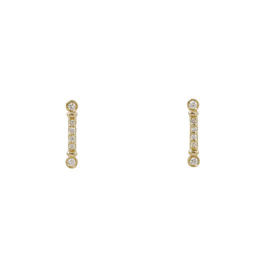 TIFFANY&Co. Fleur de Lis Stem Earrings Diamond 18K Yellow Gold