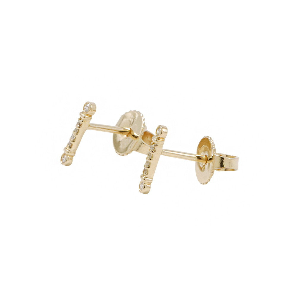TIFFANY&Co. Fleur de Lis Stem Earrings Diamond 18K Yellow Gold