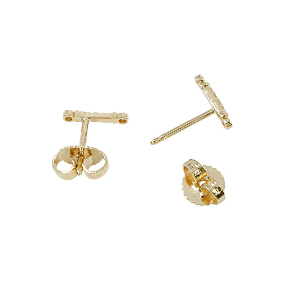 TIFFANY&Co. Fleur de Lis Stem Earrings Diamond 18K Yellow Gold
