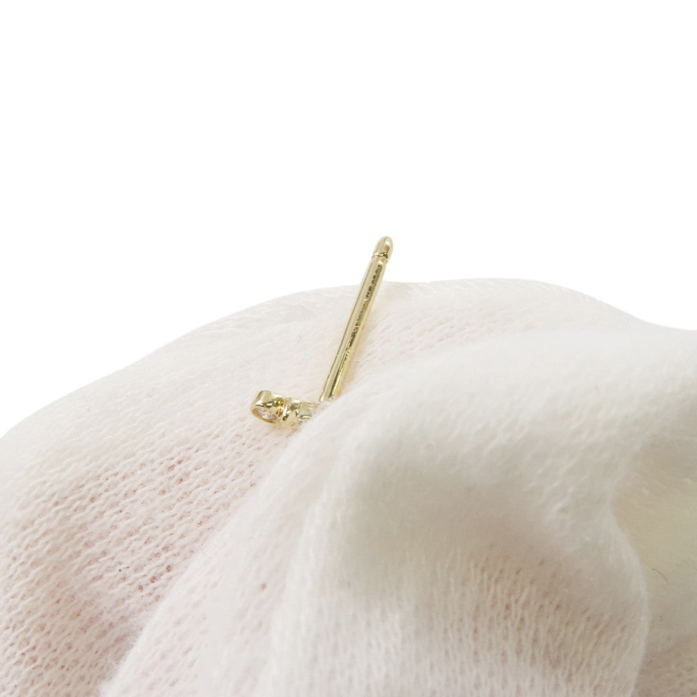 TIFFANY&Co. Fleur de Lis Stem Earrings Diamond 18K Yellow Gold