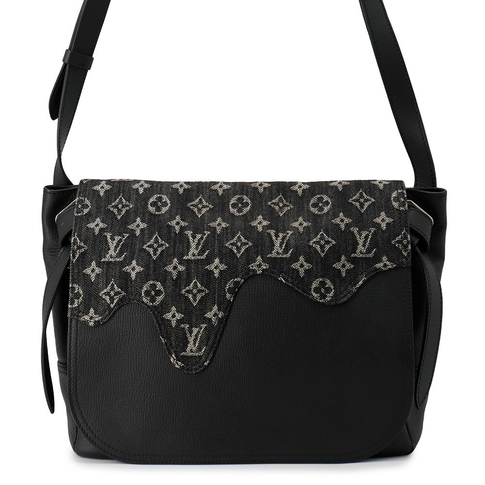 LOUIS VUITTON Busus Tokyo NoirM45971 Monogram Denim Taurillon Leather