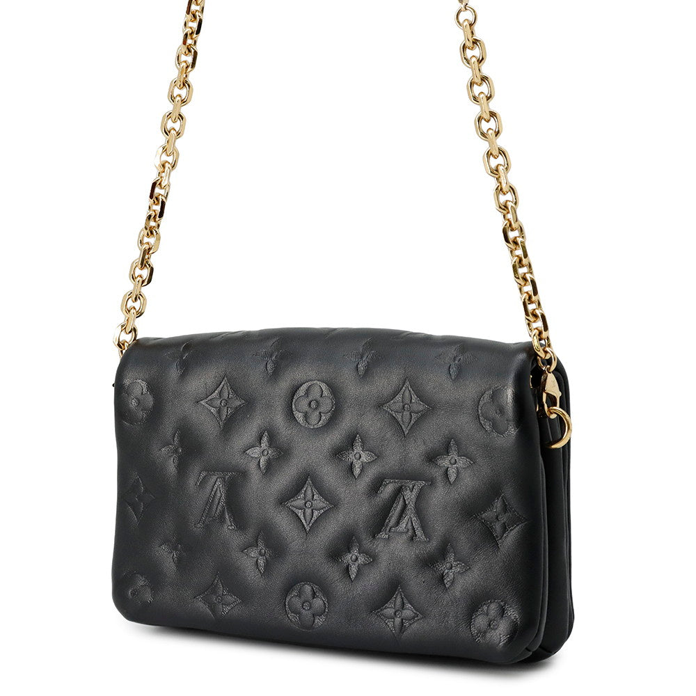 LOUIS VUITTON PochetteCoussin NoirM80742 Lamb Leather Monogram・Pattern