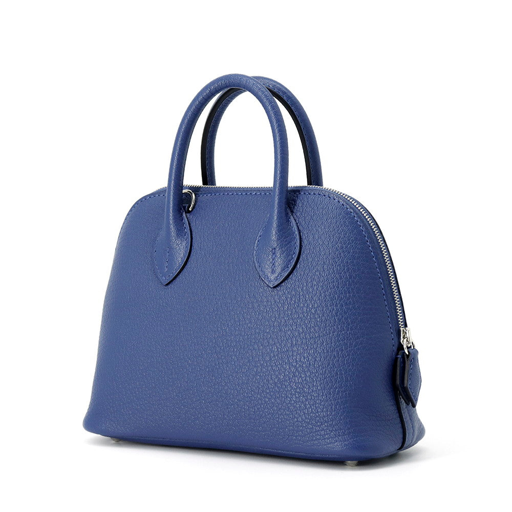 HERMES Bolide1923 Blue Tie Chevre Myzore Goatskin Size Mini