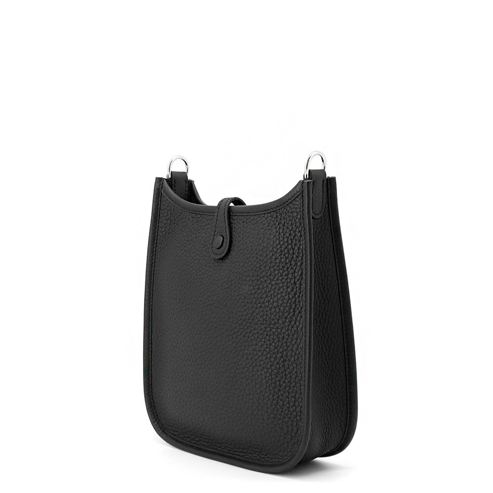 HERMES Evelyne Amazon Sangle Zigzag Long Black/White Taurillon Clemence Size TPM