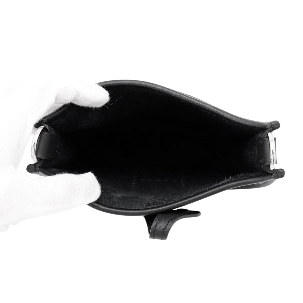 HERMES Evelyne Amazon Sangle Zigzag Long Black/White Taurillon Clemence Size TPM