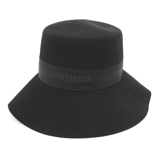 Dior D-Bobby wide brim hat Size 58 BlackCPB9019GD Rabbit100%