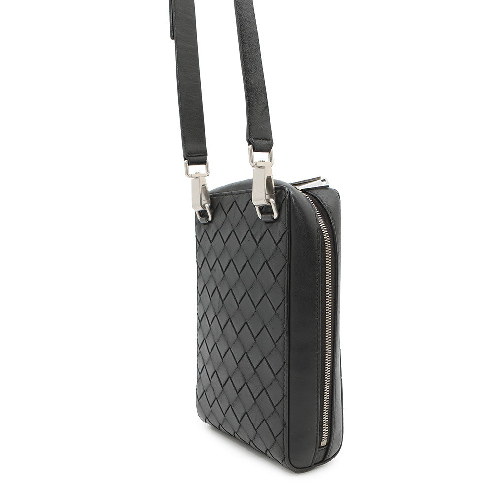 Bottega Veneta INTRECCIATO Shoulder Bag Black592692 Leather