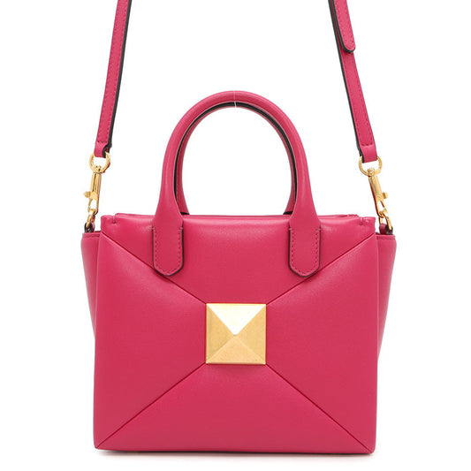 Valentino Garavani Rock Studded 2WAY Shoulder Bag PinkXW0B0K59HHX Leather
