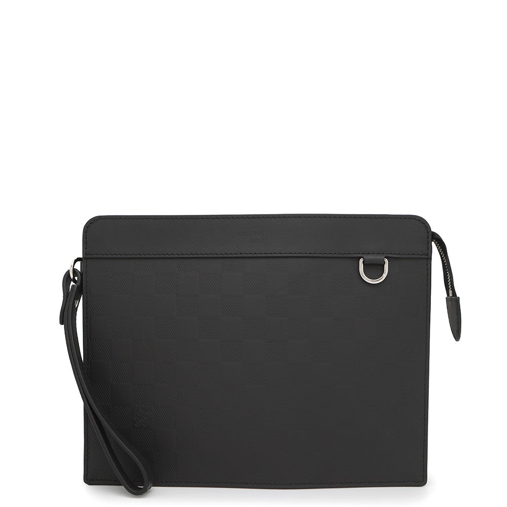 LOUIS VUITTON Stand/Pouch NoirN60450 Damier Infini Leather