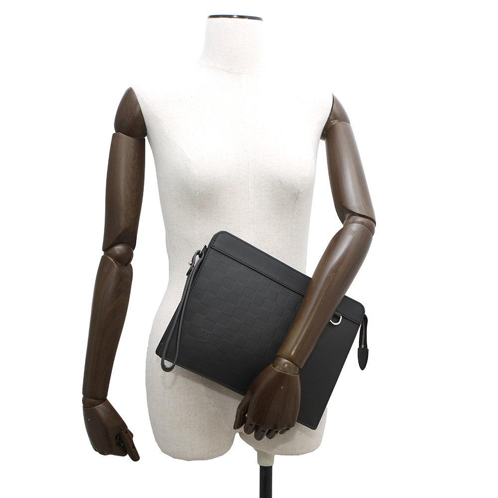 LOUIS VUITTON Stand/Pouch NoirN60450 Damier Infini Leather