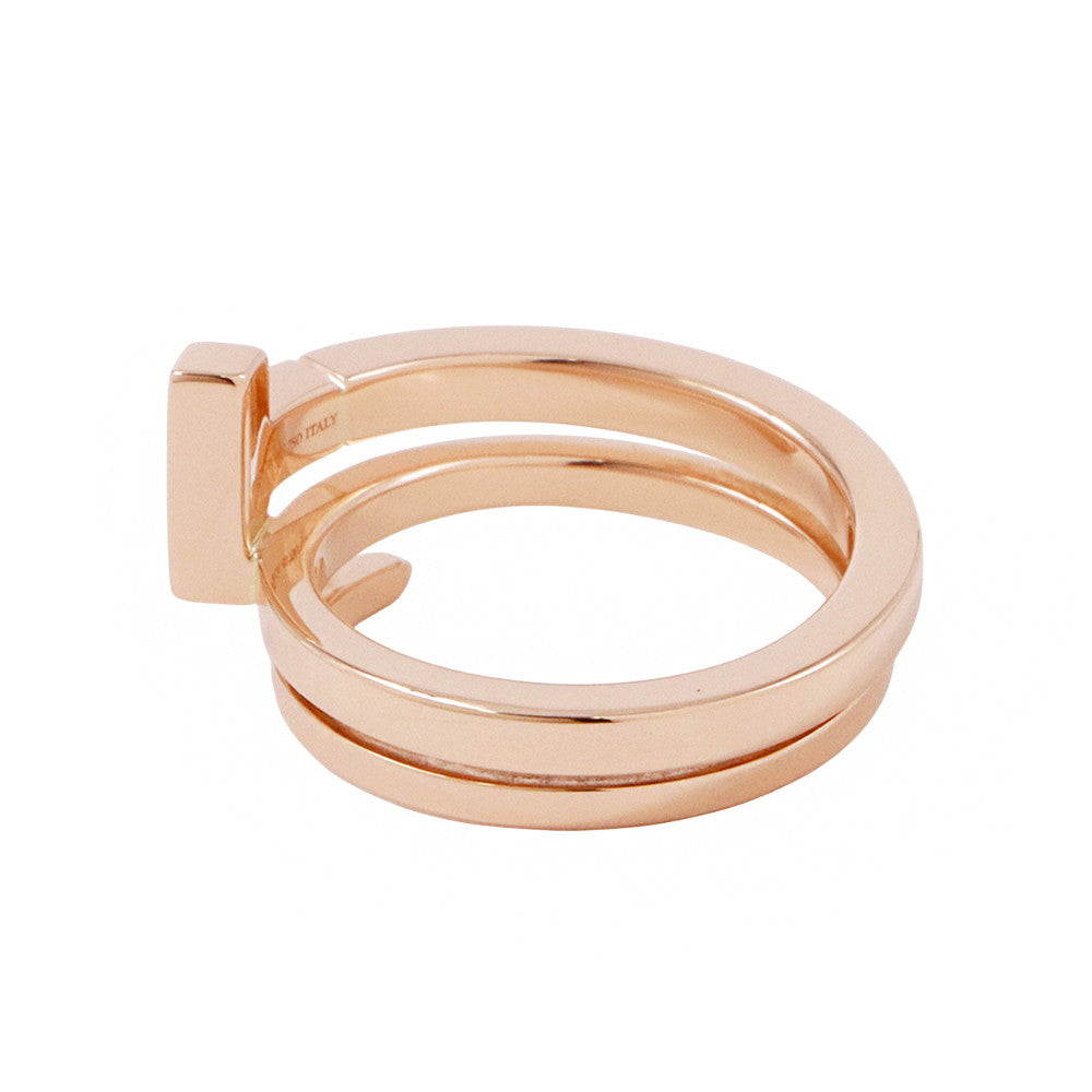 TIFFANY&Co. T Square Wrap Ring Size Approximately No. 10 18K Pink Gold