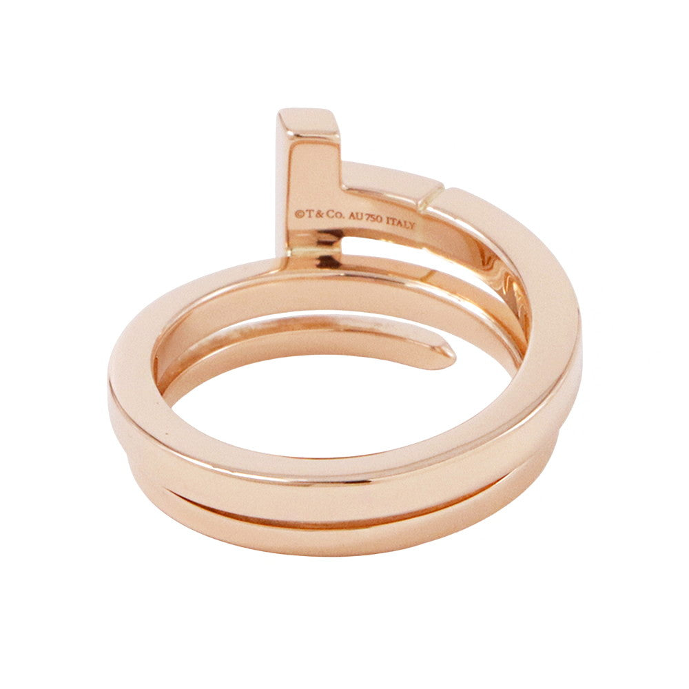 TIFFANY&Co. T Square Wrap Ring Size Approximately No. 10 18K Pink Gold