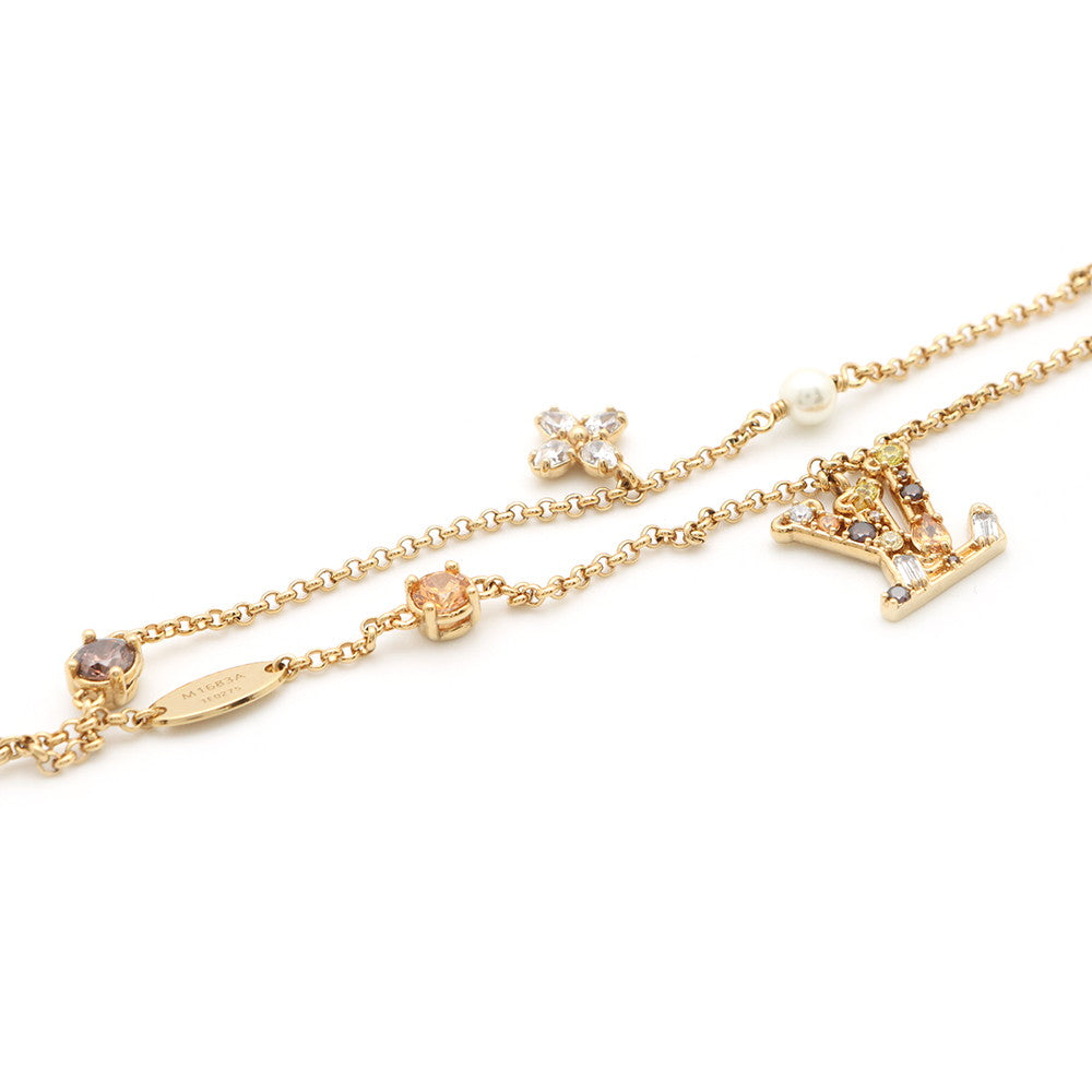 LOUIS VUITTON Bracelet Lady LV DoreM1683A Metal strass