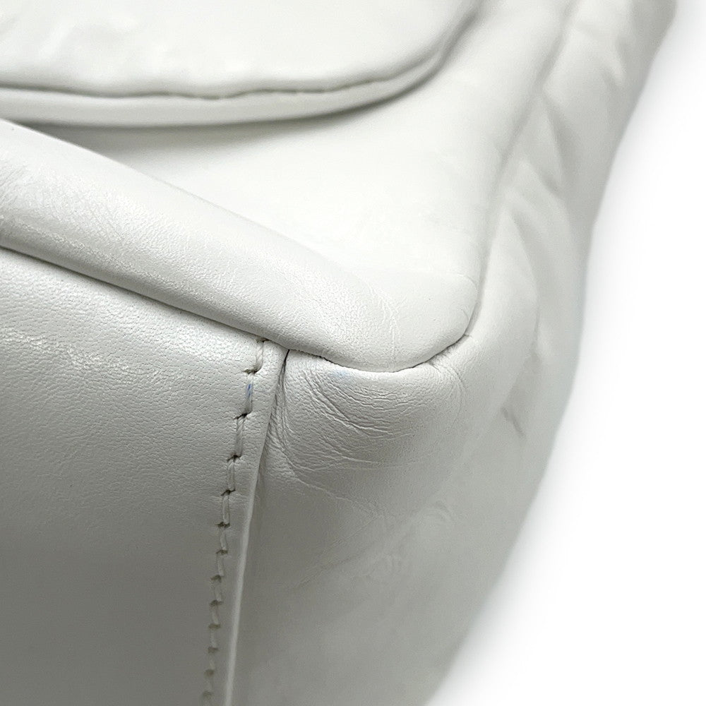 BALENCIAGA Monaco Sling Bag One Belt White787896 Leather Size Small
