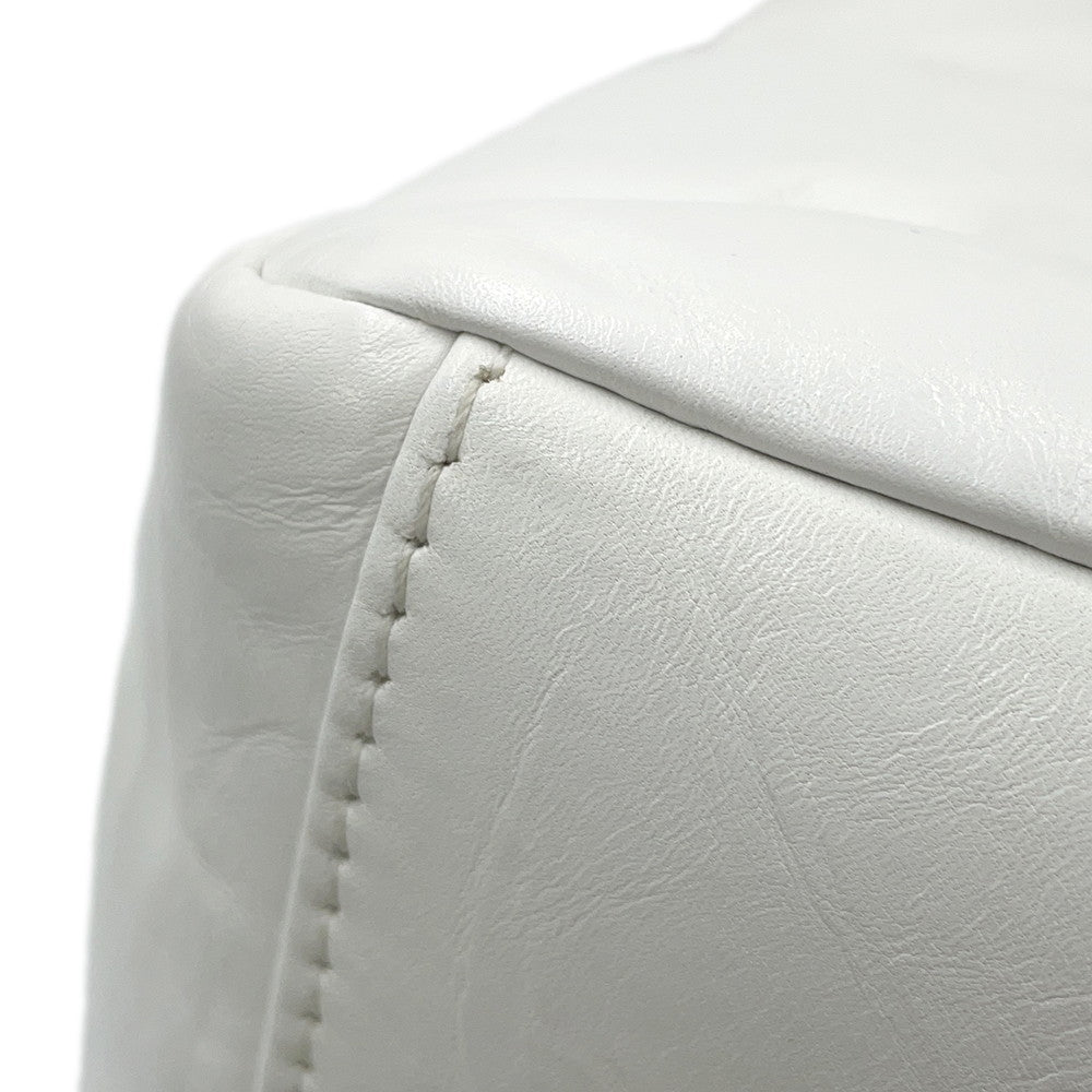 BALENCIAGA Monaco Sling Bag One Belt White787896 Leather Size Small
