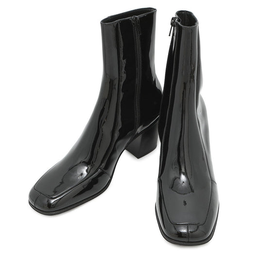SAINT LAURENT PARIS Patent Leather Side Zip Boots Black713137 Patent Leather Size 40