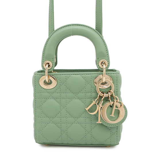 Dior Lady Dior Canage GreenS0856ONGE Lambskin Size micro