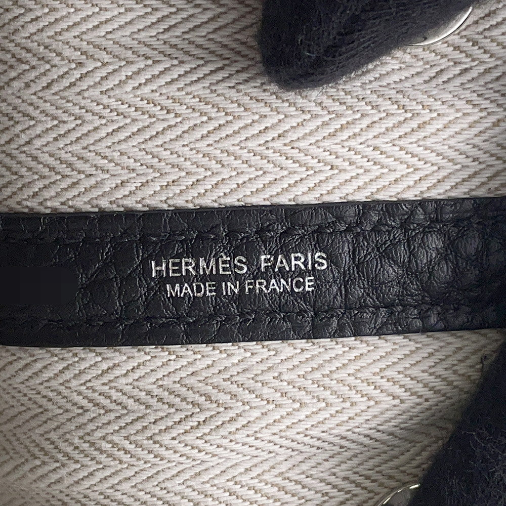 HERMES Garden Party Black Negonda Leather Size TPM