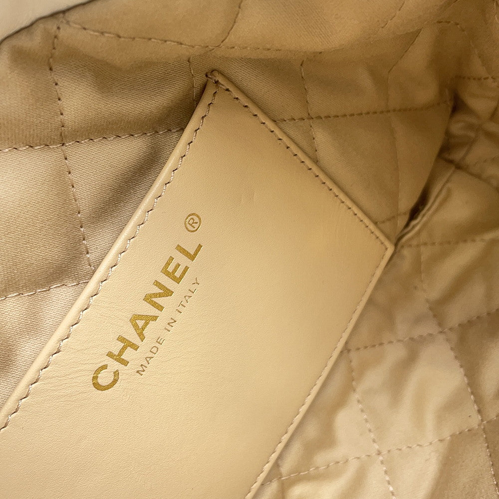 CHANEL CHANEL 22 Mini Shoulder Bag WhiteAS3980 Shiny Calf Leather