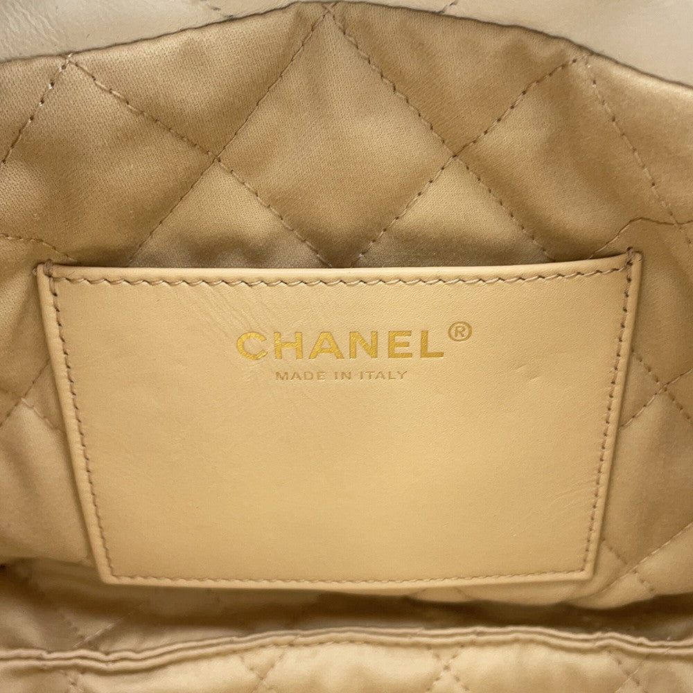 CHANEL CHANEL 22 Mini Shoulder Bag WhiteAS3980 Shiny Calf Leather