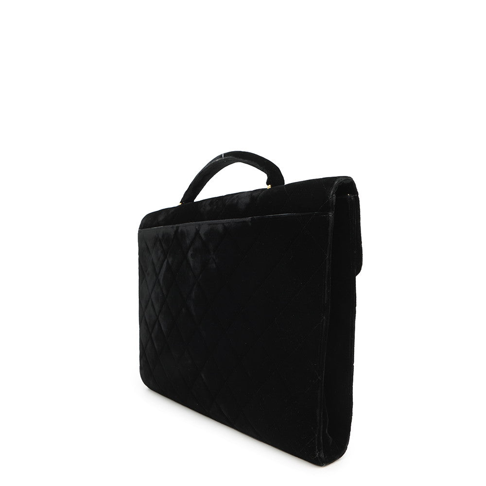 CHANEL Matelasse business bag Black Velvet